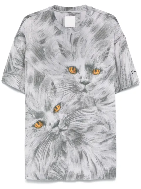 Givenchy cat-print T-shirt Grey BM71JA3YNP