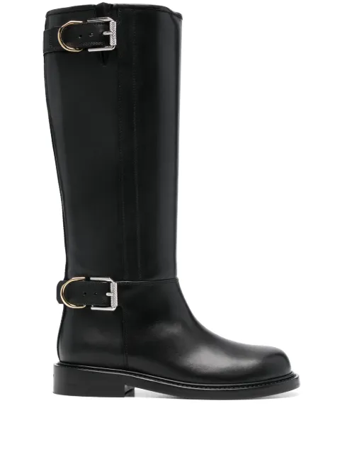 Givenchy buckled leather boots Black BE703JE257