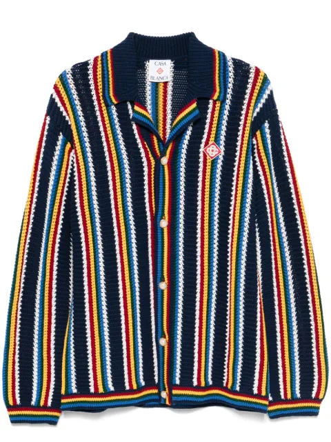 Casablanca crochet-knit cardigan Blue MPS25KW83601