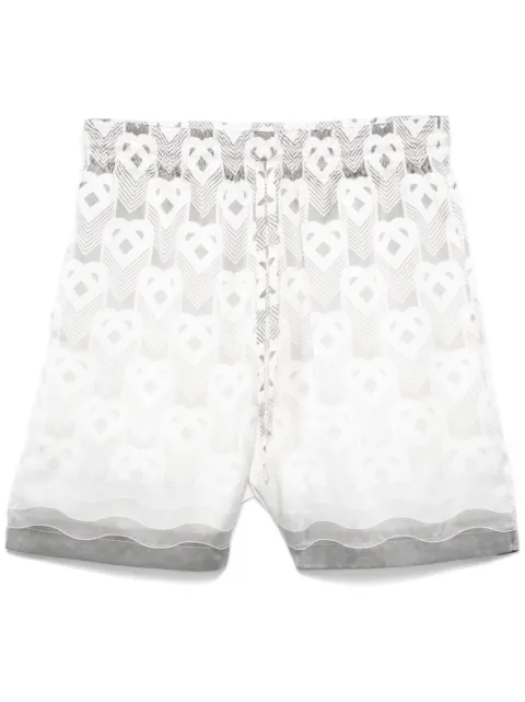 Casablanca heart-monogram silk shorts Grey MPS25TR01201