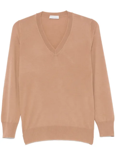 Le Tricot Perugia V-neck sweater Brown 26160