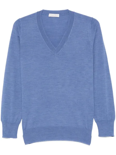 Le Tricot Perugia V-neck sweater Blue 26160