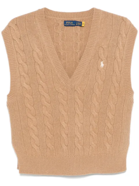 Polo Ralph Lauren V-neck cable-knit sweater Neutrals 211949994001