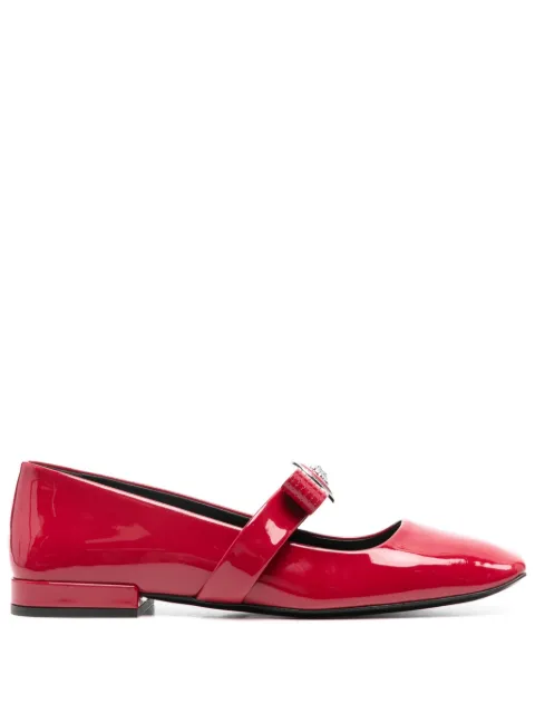 Versace Gianni Ribbon ballerina shoes Red 1016073D2VE