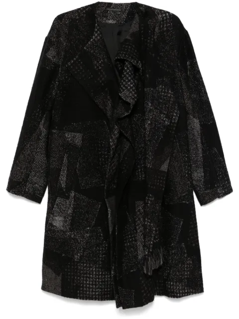 Y's patchwork-pattern coat Black YOC15111