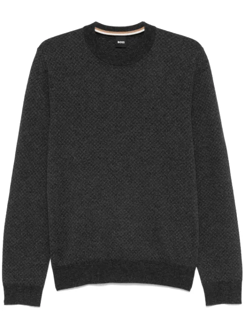 BOSS patterned-jacquard sweater Grey 50526989