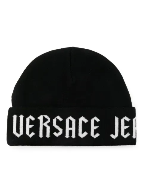 Versace Jeans Couture logo-jacquard beanie Black 77GAZK53ZG289