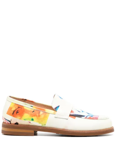 KidSuper Collage Faces-print loafers Neutrals SHO01