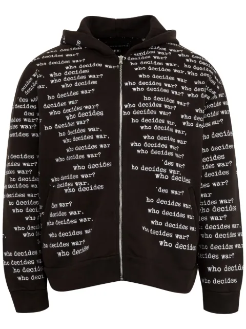 Who Decides War Scripture zip-up hoodie Black 1110380002FW24