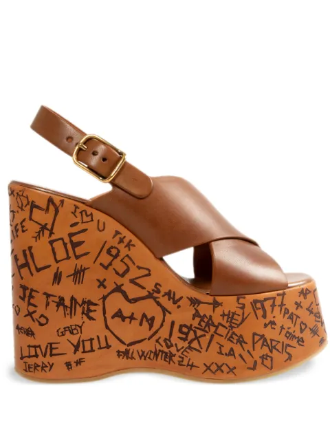 Chloé Maxime leather sandals Brown CHC24A02YLU