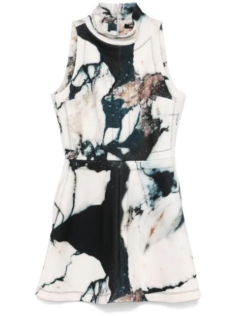 Roberto Cavalli marble-print mini dress White TWT1309MN18