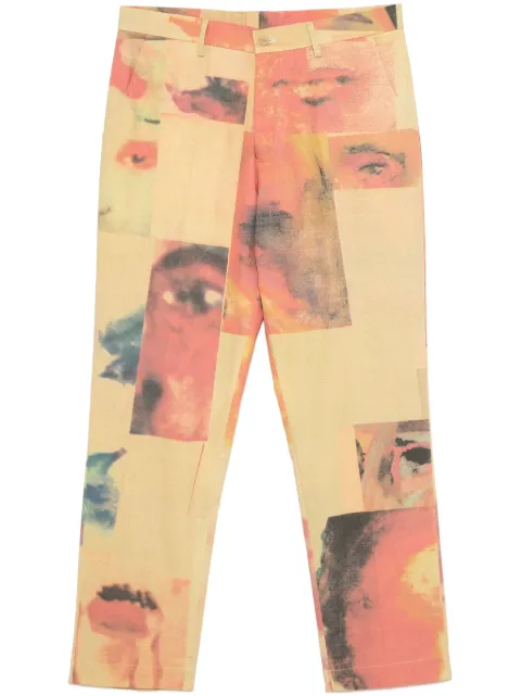 KidSuper Collage Faces trousers Yellow AW24SUB05