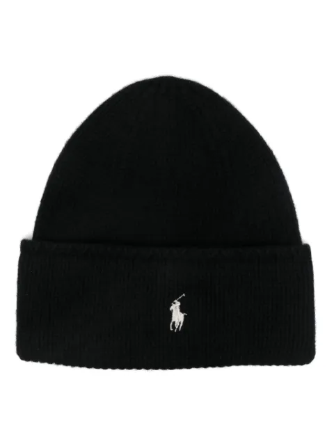 Polo Ralph Lauren Polo Pony-embroidered beanie hat Black 455954355007