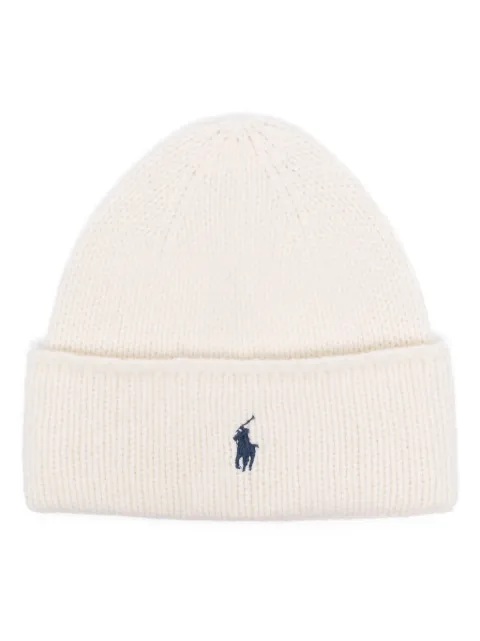 Polo Ralph Lauren Polo Pony-embroidered beanie hat Neutrals 455954355006