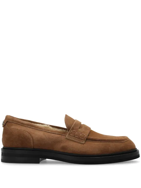 Dolce & Gabbana logo-plaque suede loafers Brown CM0078A3G54