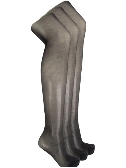 Dolce & Gabbana nylon tights with jacquard DG logo Black O4A33TON02S