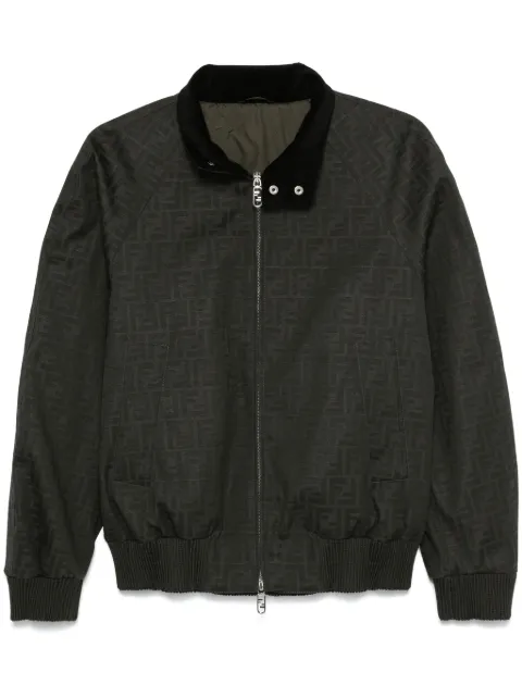 FENDI FF-jacquard bomber jacket Grey FW1333ASCK