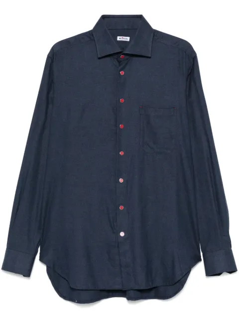 Kiton flannel shirt Blue UCCH0902507000