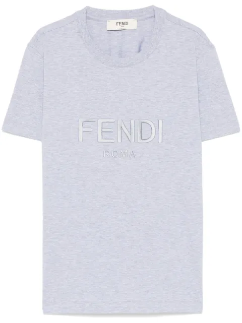 FENDI logo-embroidered T-shirt Grey FS7254AT1P
