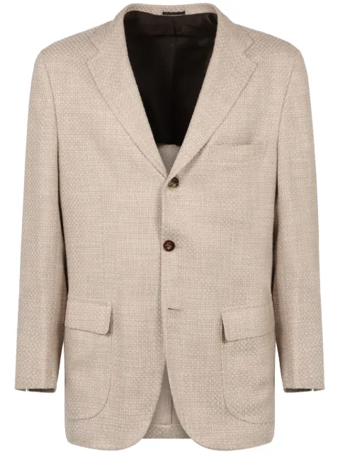 Kiton cashmere-wool jacket Neutrals UG89K0635C06001