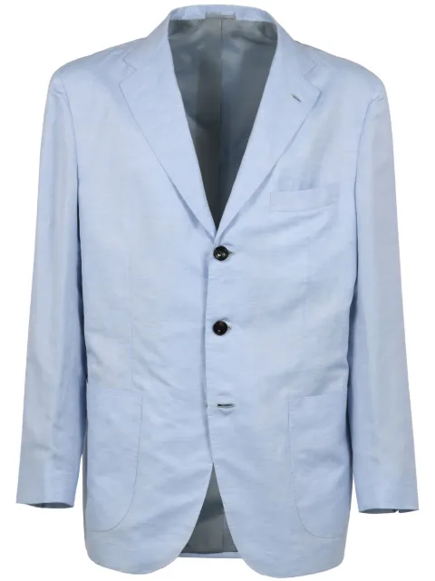 Kiton cotton-linen blazer Blue UG89H0889102001