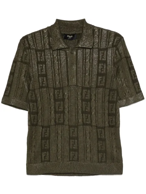 FENDI FF Sparkle polo shirt Green FZC162ASGO