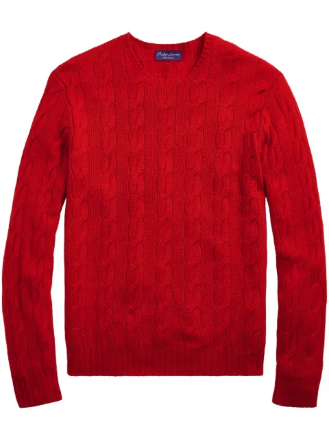Ralph Lauren Purple Label cable-knit cashmere sweater Red 790509405009