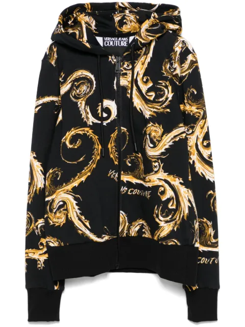 Versace Jeans Couture Barocco-print hoodie Black 77HAI306FS171