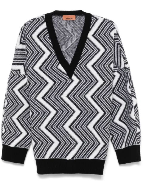 Missoni zigzag wool sweater Black DS24WN1QBK041L