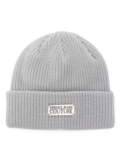Versace Jeans Couture ribbed-knit beanie hat Blue 77HAZK50ZG291