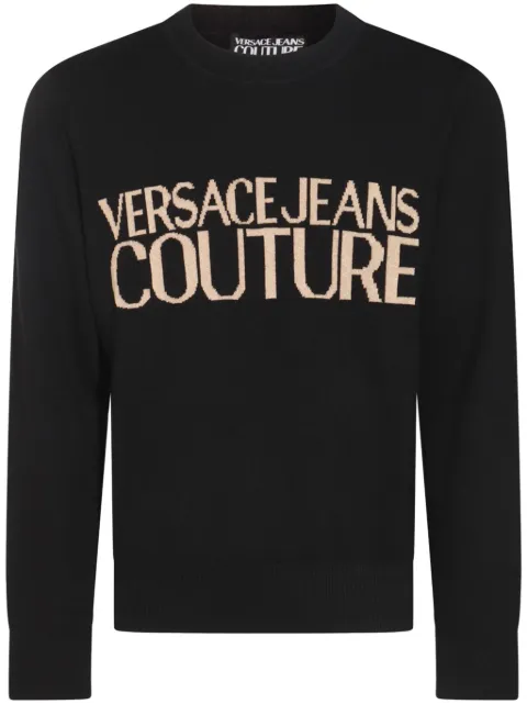 Versace Jeans Couture logo-jacquard jumper Black 77GAFM01CMH80