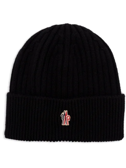 Moncler Grenoble logo-patch beanie hat Black L20973B0000104761