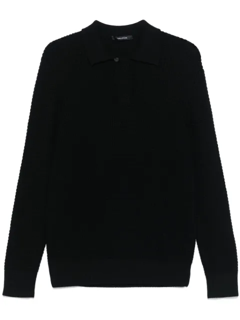Tagliatore ribbed-knit polo shirt Black WILDERAIPWI2401