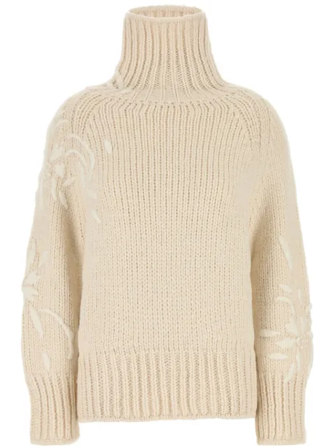 Ermanno Scervino embroidered alpaca-blend jumper Neutrals D455M756RPUN