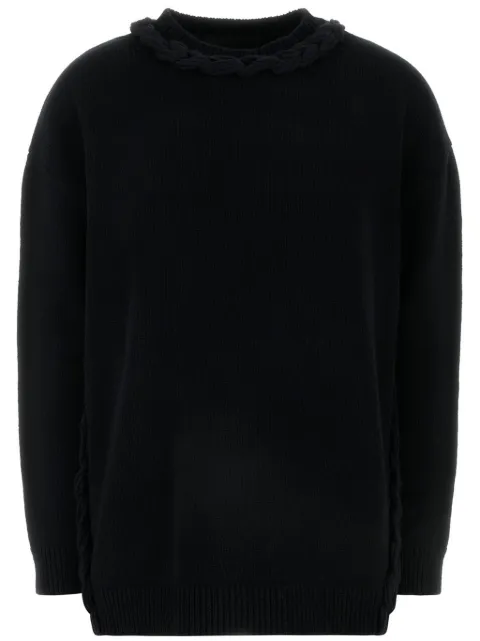 Valentino Garavani braid-detail wool jumper Black BKC60D8VV