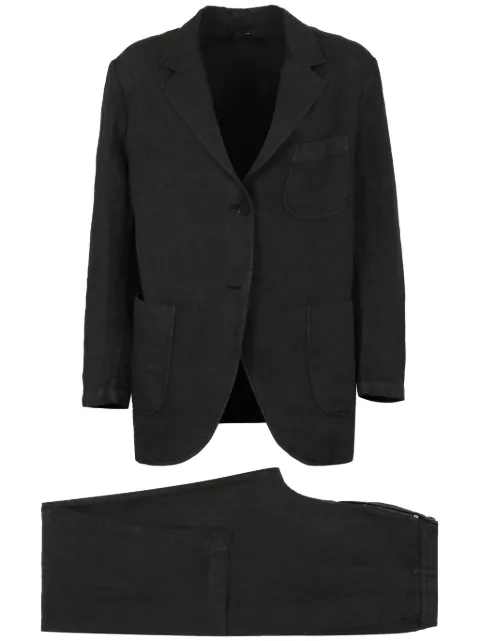 ASPESI linen single-breasted suit Green S3G1002