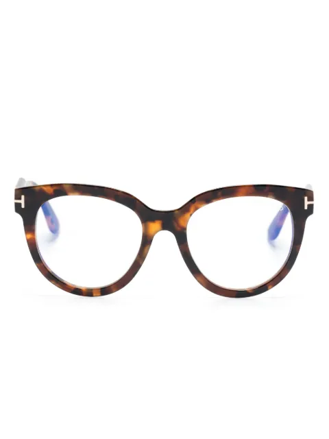 TOM FORD Eyewear butterfly-frame glasses Brown TF5987B