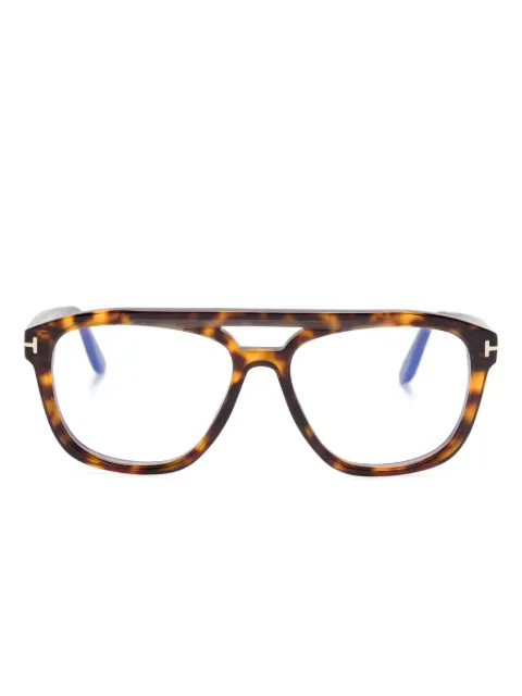 TOM FORD Eyewear tortoiseshell-effect glasses Brown FT6024B