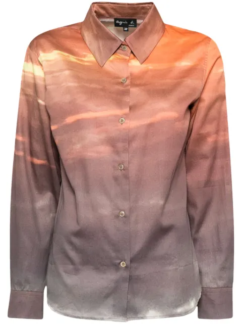 agnès b. graphic print long-sleeves shirt Orange L146NU53