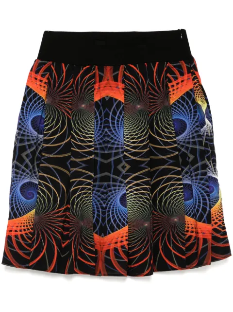 agnès b. graphic print pleated skirt Black O826IDM7