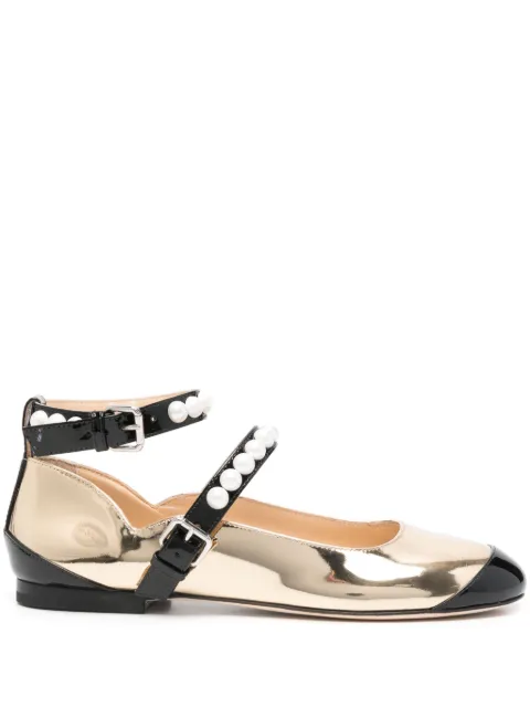 MACH & MACH two-tone ballerina shoes Gold S0831010SPE