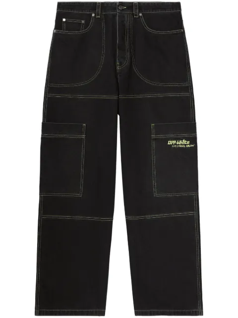 Off-White Irregular cargo jeans Black OMYA18QS25DEN0021350