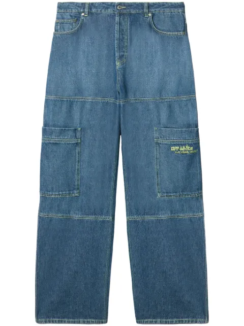 Off-White Irregular cargo jeans Blue OMYA18QS25DEN0014250