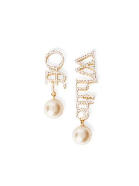 Off-White Logo earrings Gold OWOD298C99MET0017601