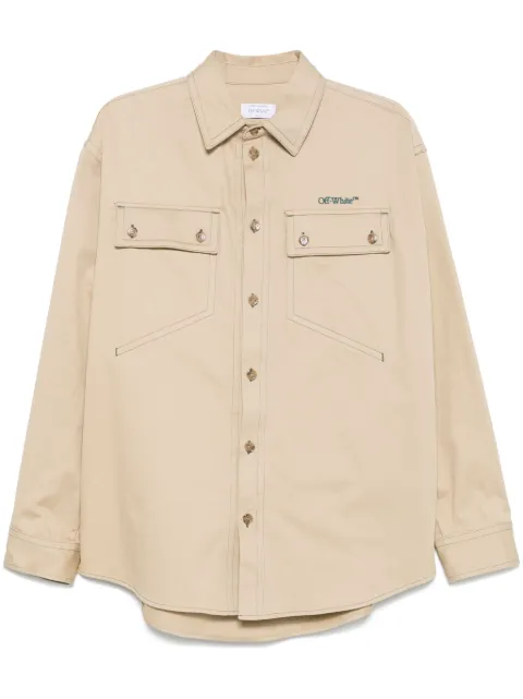 Off-White STITCH COTGAB MILIT OVERSHIR CREME BRULE OMES017S25FAB0016157