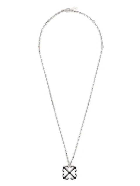 Off-White Arrows enamel necklace Black OMOB157C99MET0017210
