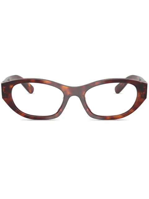 Miu Miu Eyewear oval-frame glasses Brown SMU03WVAU01T
