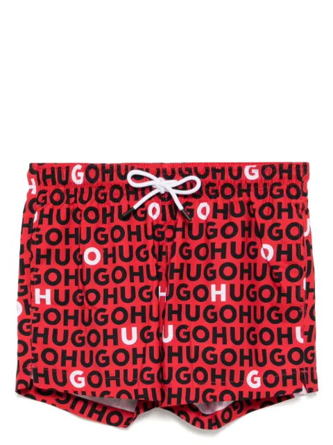 BOSS logo print swim shorts Red 50474322