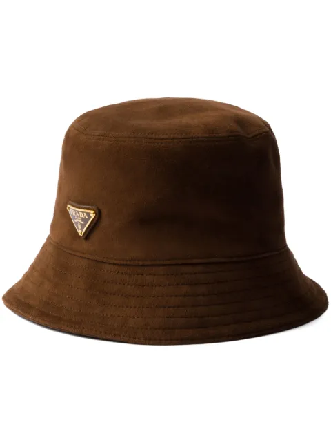 Prada suede bucket hat Brown 1HC137008