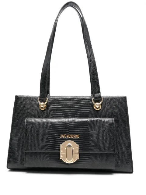Love Moschino logo lettering tote bag Black JC4296PP0GKU